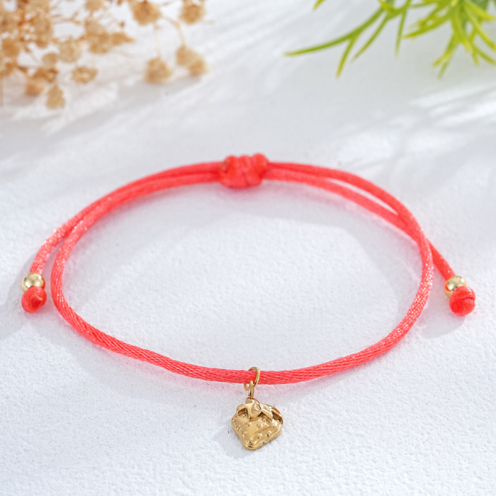 Minimalist Woven Red Rope Bracelet Trendy Heart Pendant Multiple Styles Adjustable Bracelet Niche Fresh Bracelet for...