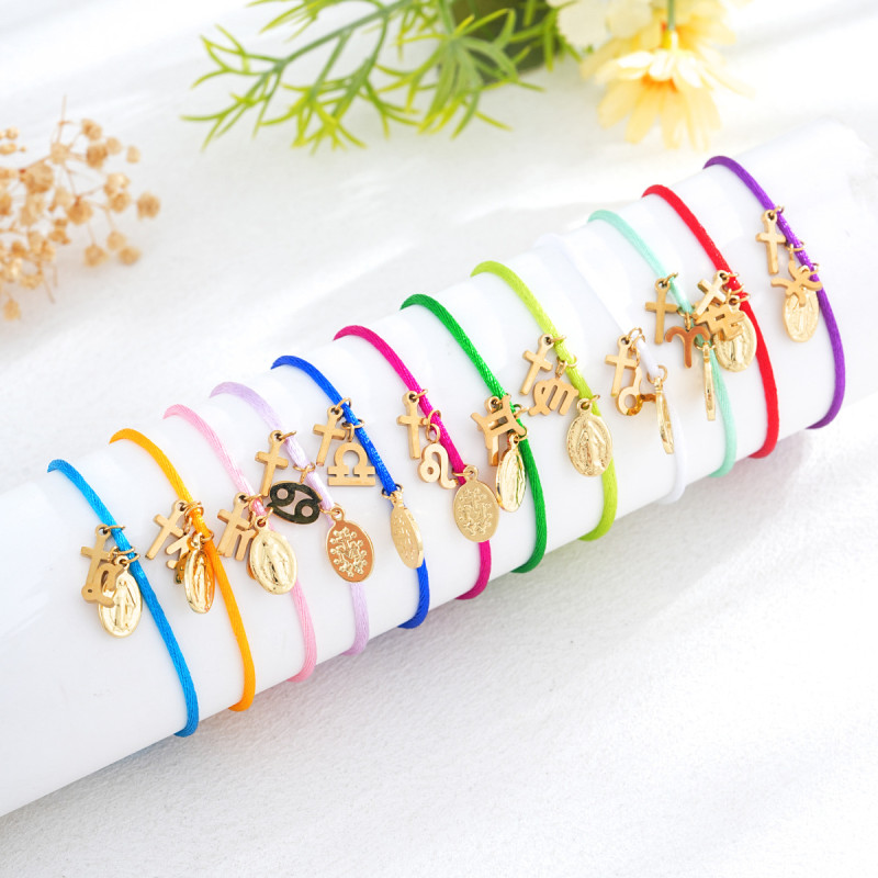 Red Copper Bead Chinese Knot Braided Rope Bracelet Cross-Border Hot Sale European and American Personality Fashion Export Hot Item Wholesale