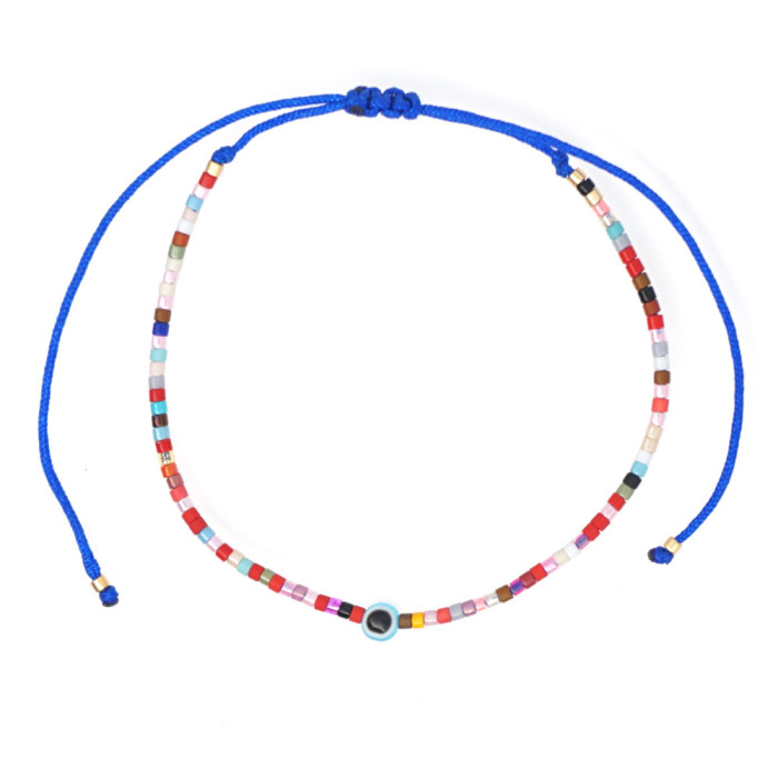 Retro Colorful Anklet Bohemian Handmade Woven Adjustable Beach Chain Unisex, Necklaces