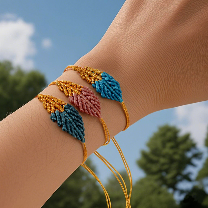 Gold Thread Handwoven Leaf Bracelet 2025 New Original Design Niche High-end Popular Bracelet Wholesale