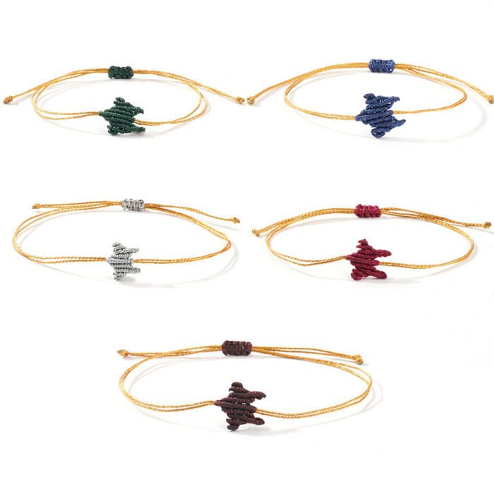 Dragon Boat Festival Red String Bracelet Handmade Woven Wax Thread Five-Pointed Star Colorful Lucky Auspicious Bracel...