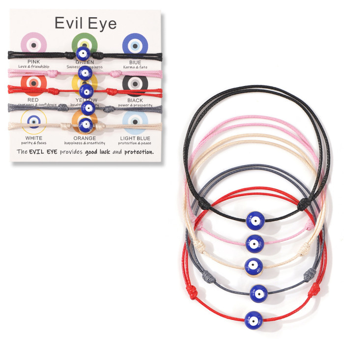 Hand-woven Punk Style Devil's Eye Red Rope Bracelet INS Hot-selling European and American Style Unisex Bracelet Wholesale