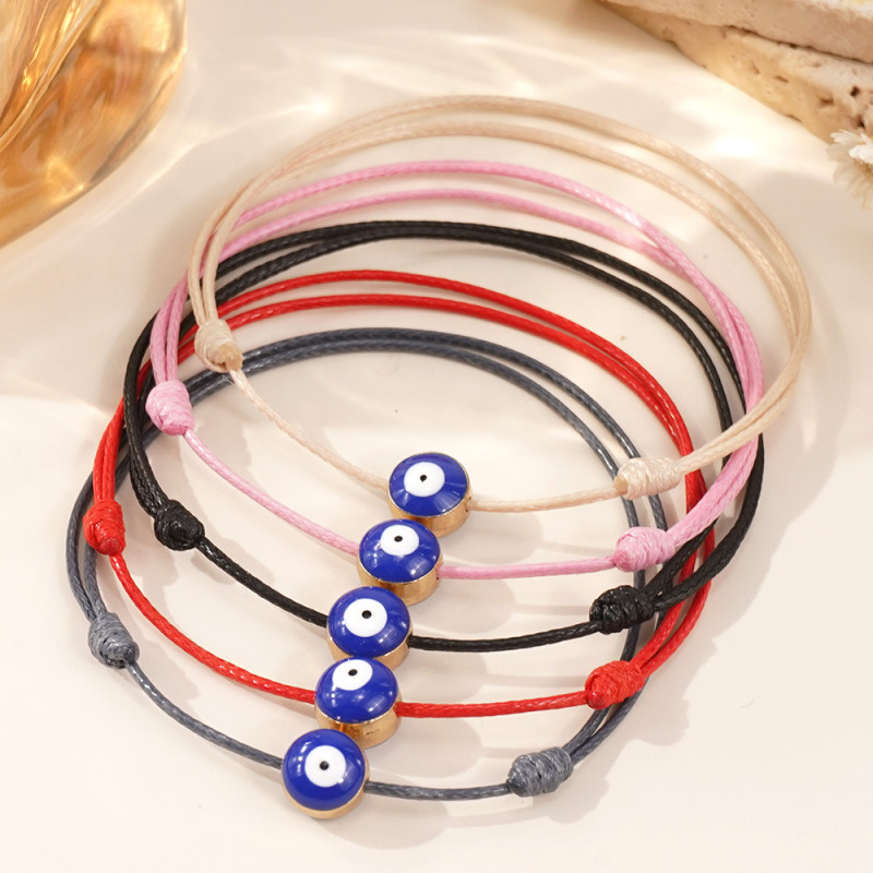 European and American New Style Red Rope Black Rope Bracelet for Women Eye Woven Hand Jewelry Turkish Evil Eye Bracelet Accessories