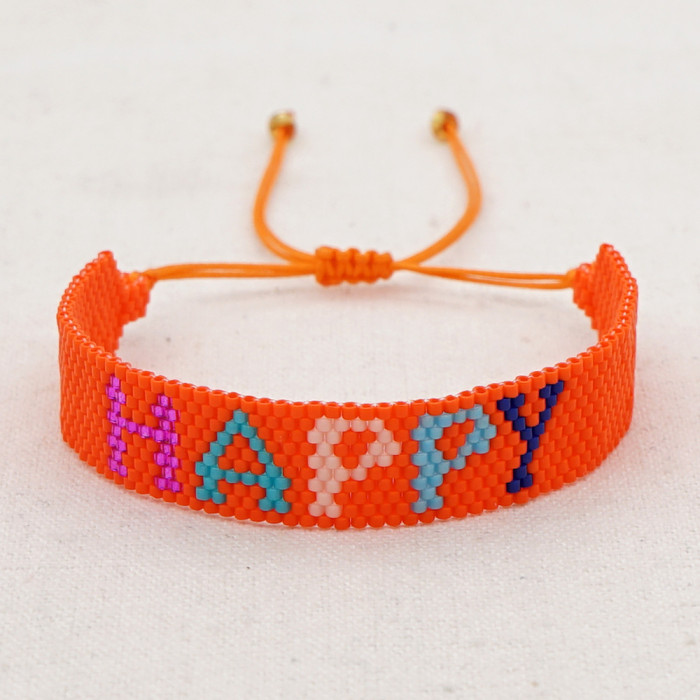 Original Design Hot-Selling New MIYUKI Colorful Checkered Heart Hand-Woven Glass Stainless Steel Bracelet