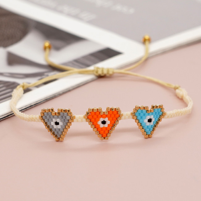 New Ethnic Style Round Evil Eye Miyuki Bracelet Handmade Beach Fashion Bracelet for Women
