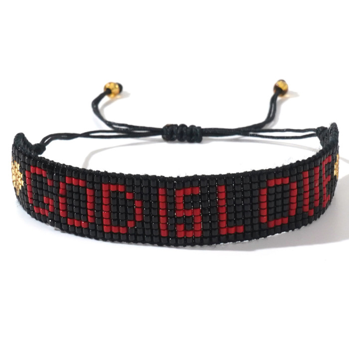 INS Hot Selling Miyuki Bohemian Style Handmade Woven LOVE Letter MOM Bracelet
