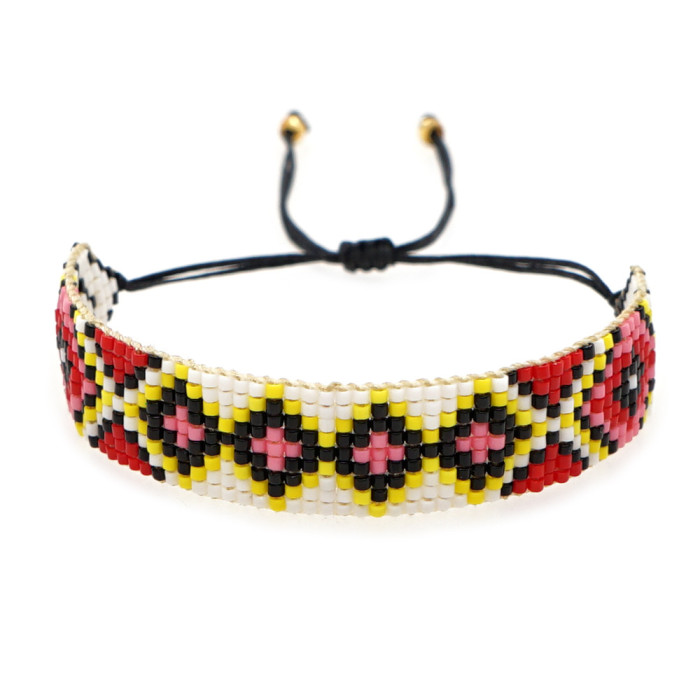Cross-border Bohemian Style Handmade Woven Rhombus Bracelet Women's Jewelry Amazon European and American Jewelry