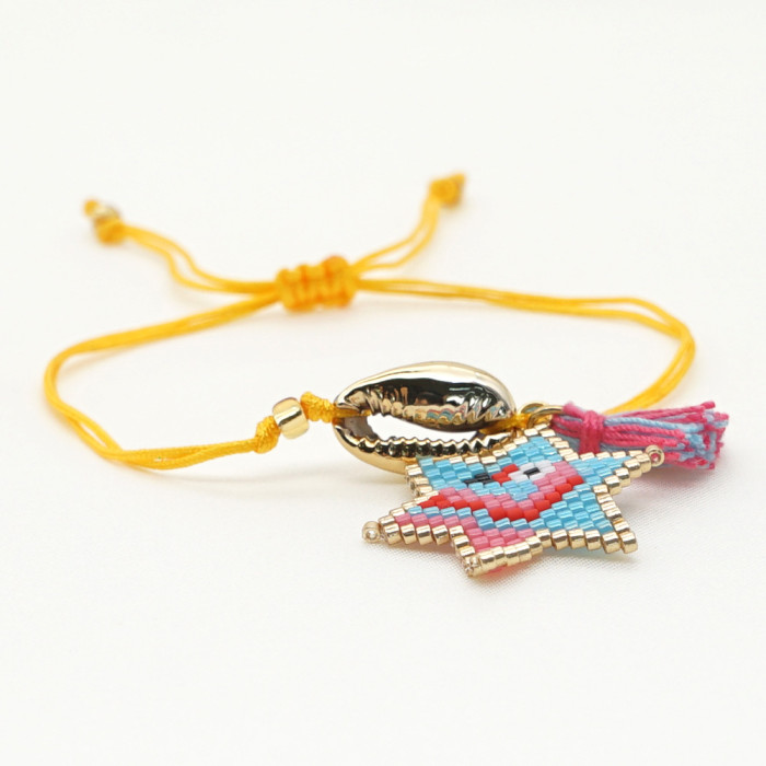 Colorful Geometric Miyuki Bracelet Big Eyes Hand-woven Bohemian Ethnic Style Bracelet Set for Women