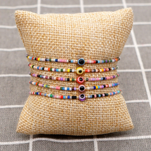 European and American Cross-Border Retro Colorful Anklet Bohemian Handmade Woven Adjustable Beach Chain Unisex