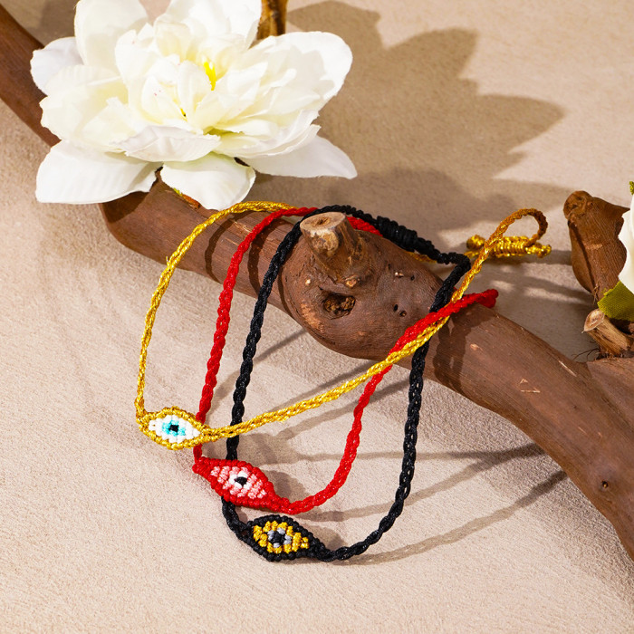 New Multi-Color Rope Hand-Woven Adjustable Evil Eye Bracelet Fashion Versatile Hot Sale