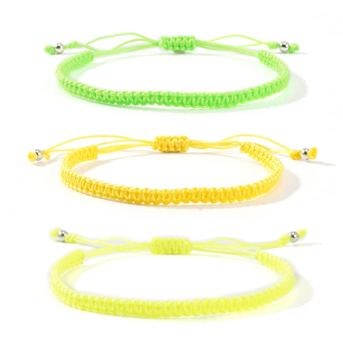 Dopamine Style Nylon Rope Bracelet Three-Piece Set Summer Fresh Multi-Color Optional Woven Jewelry Couple Gift