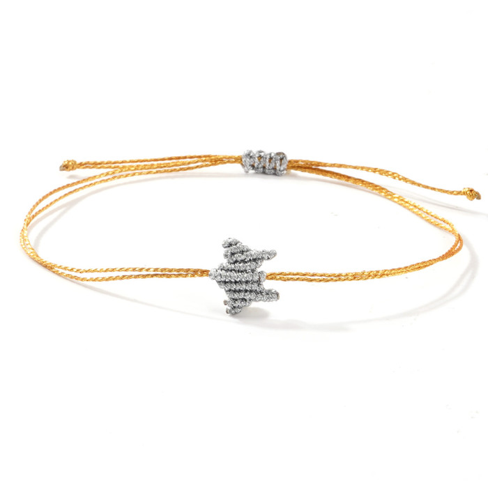 Dragon Boat Festival Red String Bracelet Handmade Woven Wax Thread Five-Pointed Star Colorful Lucky Auspicious Bracel...