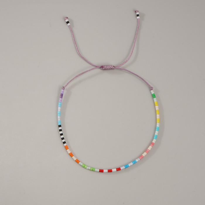 Miyuki Small Bracelet Simple Bohemian Style Colorful Friendship Bracelet Natural Stone Beaded Popular Bracelet