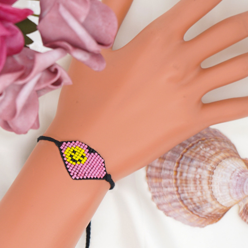 Factory Direct Sale Heart-Shaped Smiley Face Cotton Rope Hand-Knotted Woven Religious Bracelet Rope Rope Woven Accessories Hot-Selling Bracelet