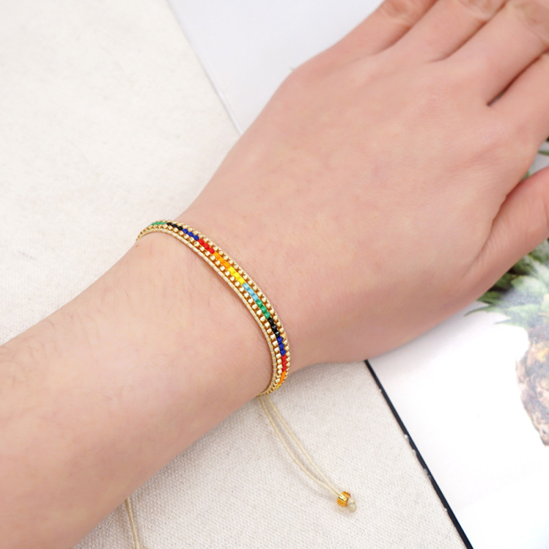 European and American Cross-Border Jewelry Inlaid Diamond Square Claw Chain Bracelet for Women Simple Fashion Colorful Diamond Multi-Layer Stainless Steel Jewelry New Arrival