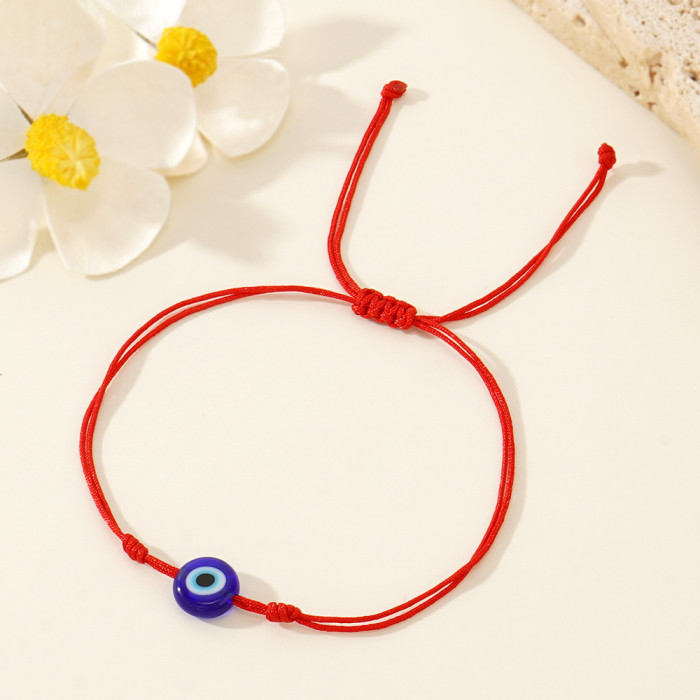 Minimalist Commuting Glass Bead Eye Bracelet Devil's Eye Multicolor Hot-Selling Thin Bracelet Wholesale Hand Jewelry