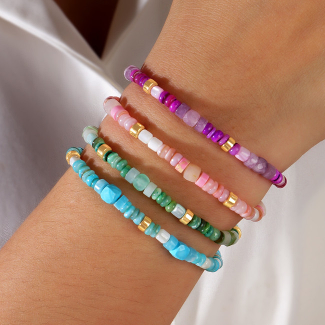 Summer Casual Style Natural Stone Bracelet Beach Vacation Dopamine Accessory Gift Commemorative Bracelet Wholesale