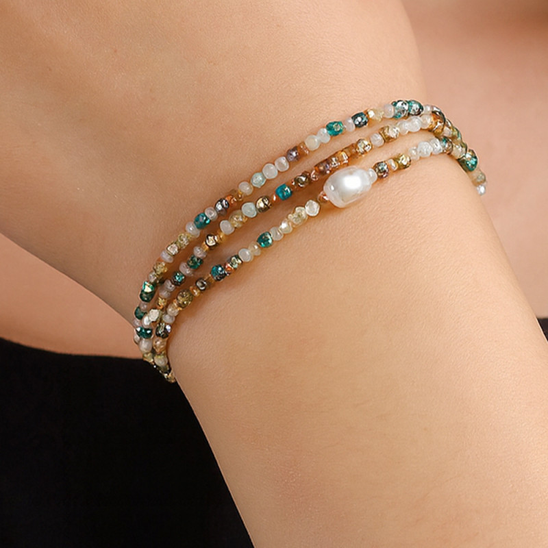 Multi-layer Imitation Pearl Accessories Bracelet for Women New Crystal Jewelry Vintage High-end Niche Design Cross-border Exclusive