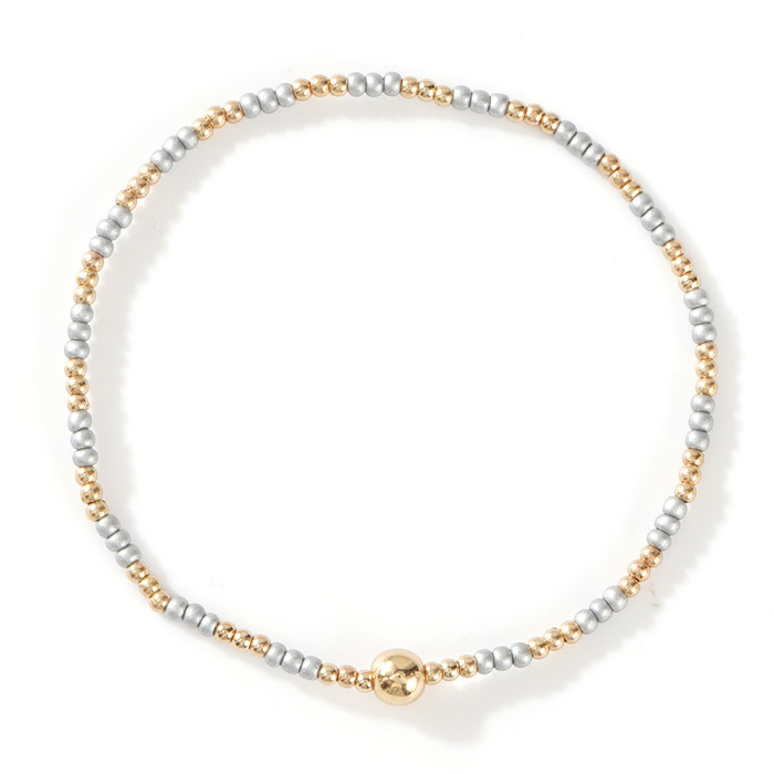 Fashion Girls Gold Beaded Stackable Friendship Bracelet Set Handmade Beaded Bracelet High-End Feel