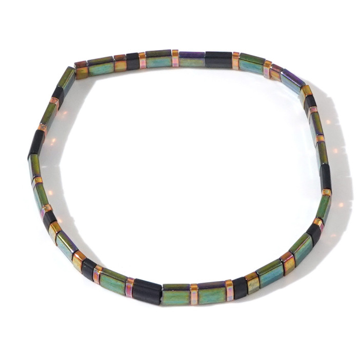 Retro Ethnic Style Japanese Tila Bead Bracelet for Women Bohemian Style Elastic Beaded Bracelet Wholesale