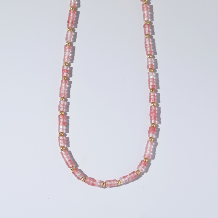 Cross-Border Hot Selling Ins Popular Simple Fashion Summer Beach Style Spacer Beads Colorful Abacus Beads Semi-Precious Stone Necklace
