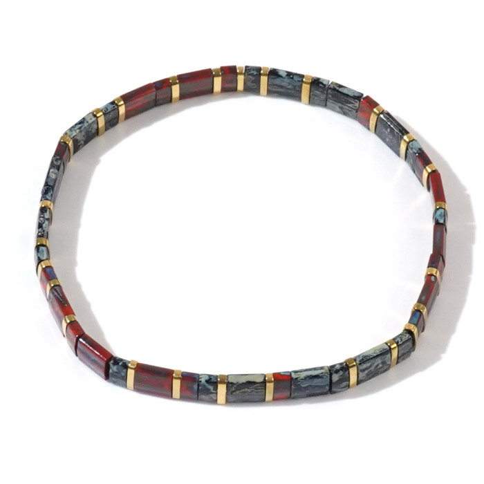 Retro Ethnic Style Japanese Tila Bead Bracelet for Women Bohemian Style Elastic Beaded Bracelet Wholesale