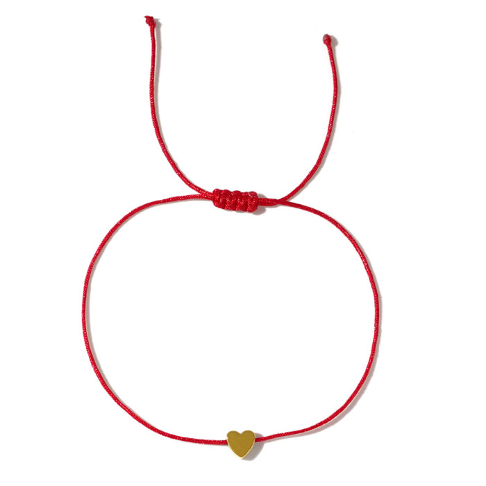 Cross-Border Hot-Selling Minimalist Heart Natural Stone Bracelet Couple Best Friend Commemorative Gift Small Accessories Wholesale Stall Bracelet