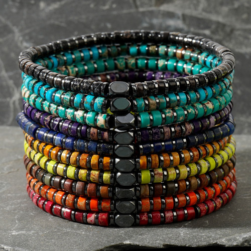 Cross-Border Hot Sale Multi-Style European and American Emperor Stone Natural Stone Spacer Loose Beads Bracelet Bangle Jewelry Manufacturer Exclusive Supply