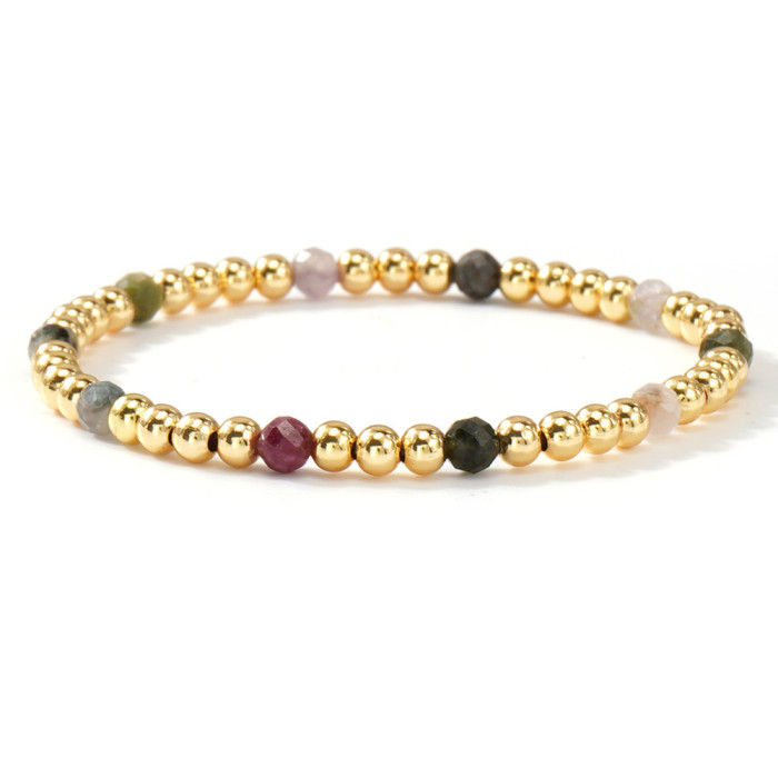 Natural Stone Beaded Bracelet for Women, Light Luxury Vintage Layered Set, 2025 New Ins Niche Design Versatile Bracelet