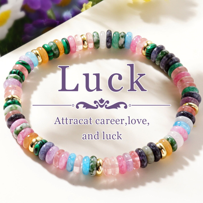 Cross-Border European and American Fashion Original Design Colorful Abacus Beads Semi-Precious Stone Bracelet Women's Bracelet Beaded Bracelet Jewelry