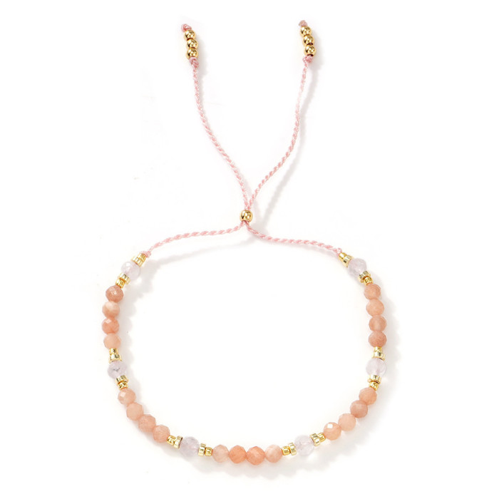 French Niche Retro Artistic Colorful Crystal Natural Stone Beaded Bracelet for Women Sweet Fairy Style Bracelet