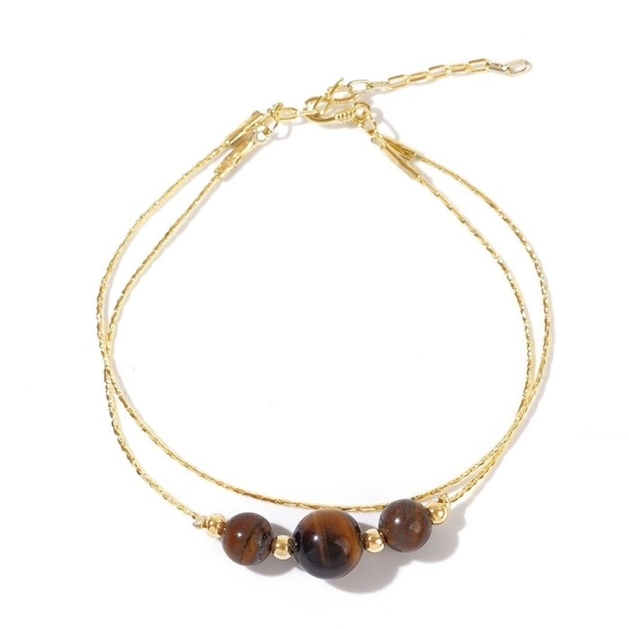 Niche Design Double Layer Black Bead Bracelet for Women, High-End Gold Chain, Ins Style Trendy Versatile Best Friend...