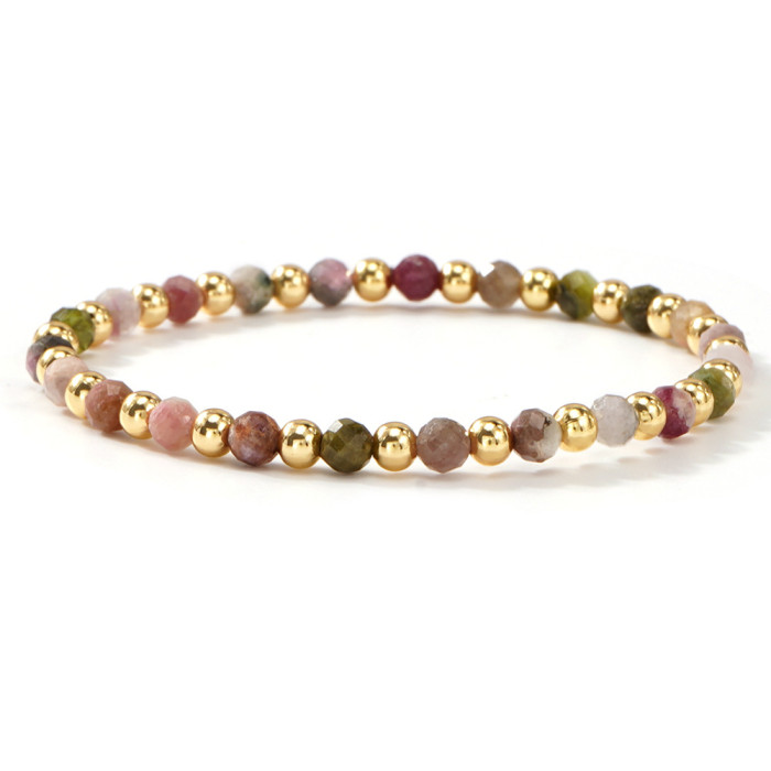 Natural Stone Beaded Bracelet for Women, Light Luxury Vintage Layered Set, 2025 New Ins Niche Design Versatile Bracelet