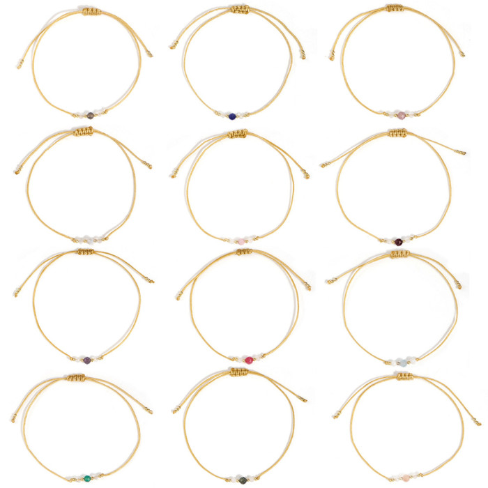 Summer Fashion Commuting Natural Stone Bracelet for Women Simple Trendy Couple Gift Commemorative Jewelry Night Market Stall Bracelet