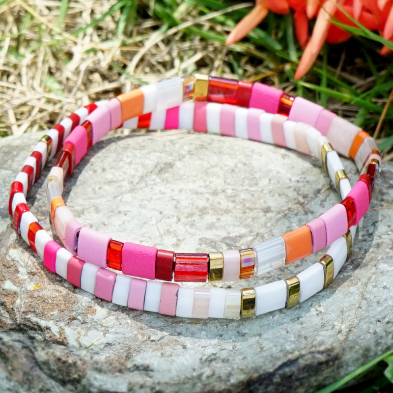 Japanese TILA Bead Bracelet Simple Pink White High-Value Hot-Selling Hand Jewelry Internet Celebrity Same Style Bracelet In Stock Wholesale
