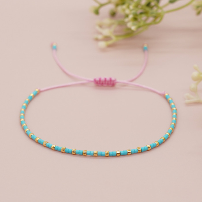 Stone-Inlaid Elastic Bracelet Colorful Rhinestone Bracelet High-End Sense Hand Jewelry Couple Bracelet Wholesale