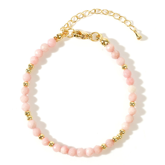 European and American Hot-Selling Natural Semi-Precious Stone Faceted Mixed Color Beaded Bracelet Niche High-End Jewelry Factory Direct Supply