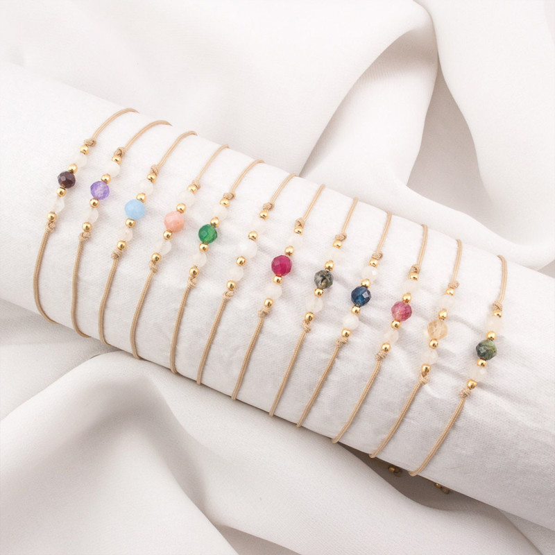 Summer Fashion Commuting Natural Stone Bracelet for Women Simple Trendy Couple Gift Commemorative Jewelry Night Market Stall Bracelet