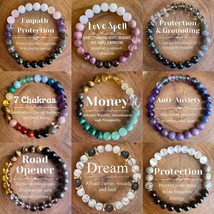 Pure Natural Semi-Precious Stone Men's European and American Cross-Border Hot-Selling Bohemian Retro Style Bracelet Beaded Jewelry