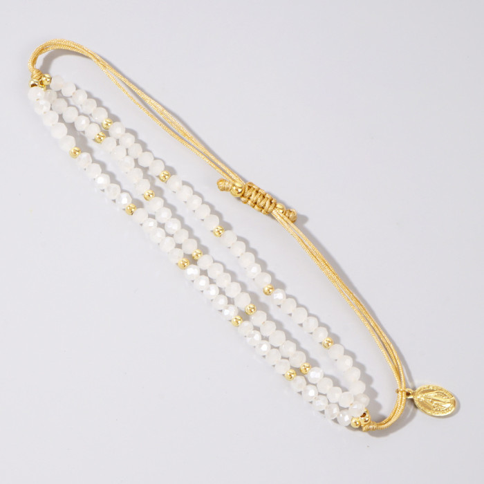 Hot-Selling Bohemian Style Multi-Layer Colorful Crystal Bracelet Fashion Trend Double Tail Beaded Bracelet for Women