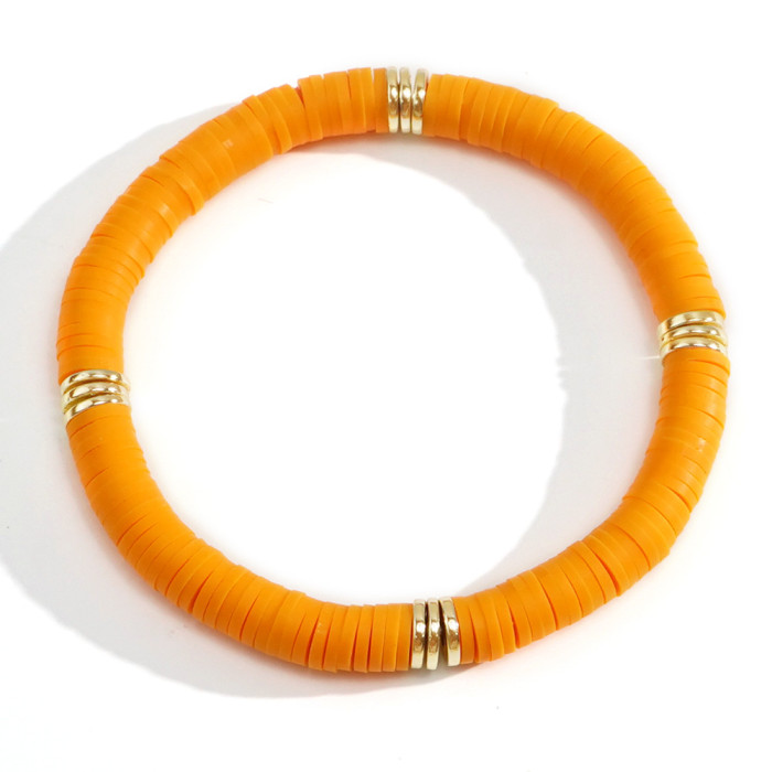 Hot-Selling Bracelet for Women, Soft Clay Slices, Colorful Surfer, Stackable Beaded Bohemian Bracelet Wholesale