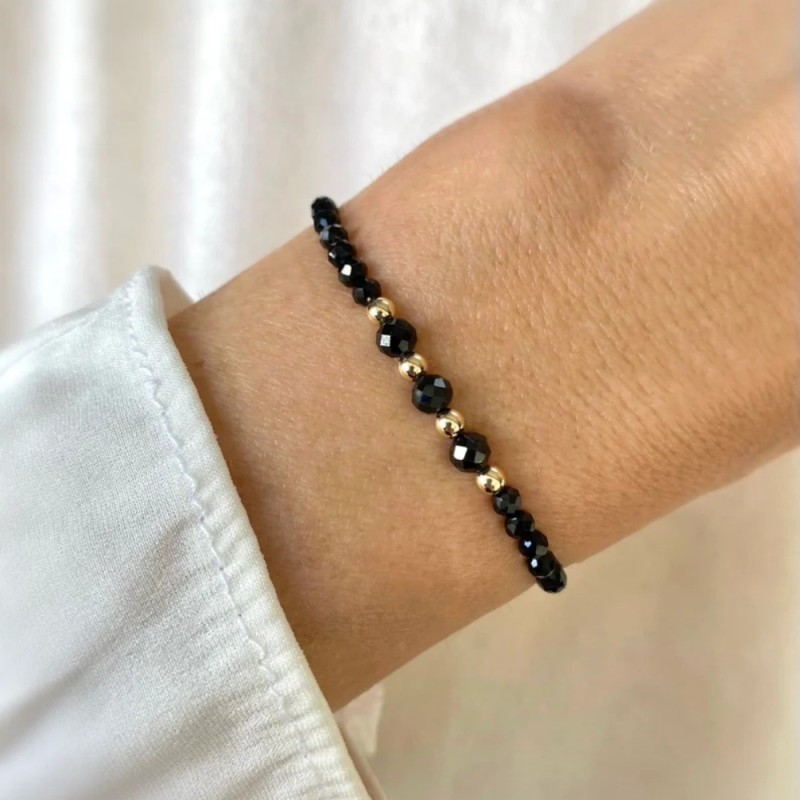 Amazon Cross-Border Fashion Simple Ins Style Handmade Black Bead Bracelet Exquisite Small Ins Style Versatile Hand Jewelry