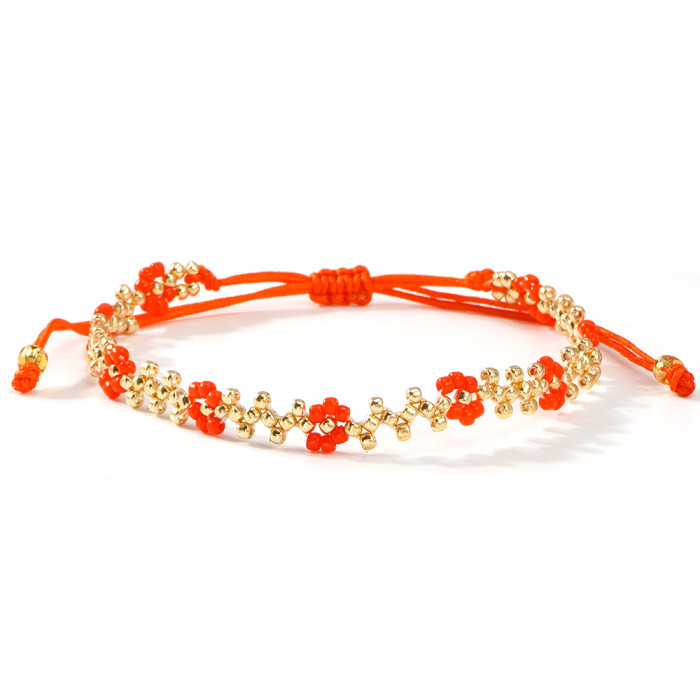 Bohemian Handmade Beaded Flower Bracelet Ethnic Style Vintage Adjustable Bracelet Jewelry Wholesale