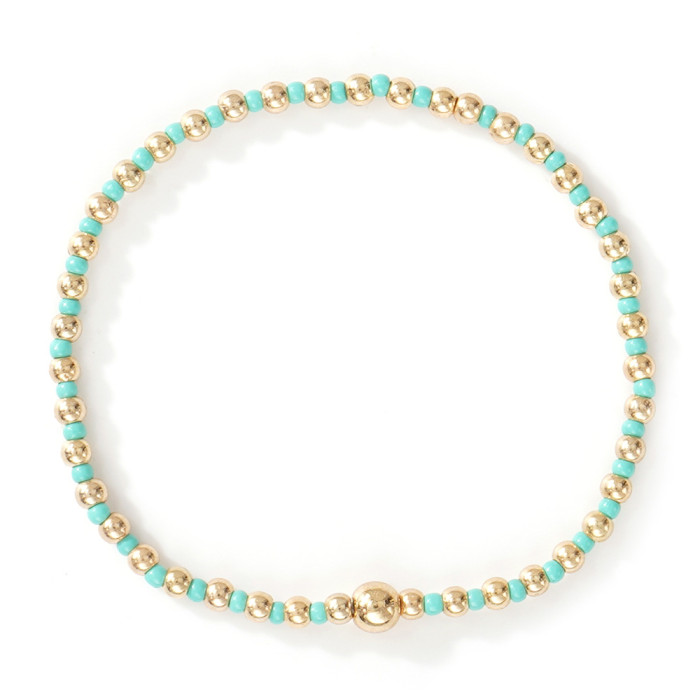Fashion Girls Gold Beaded Stackable Friendship Bracelet Set Handmade Beaded Bracelet High-End Feel