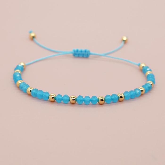 Simple Original Design Light Luxury Style Bracelet Copper Beads Rainbow Crystal Beads Adjustable Wholesale Women's Br...