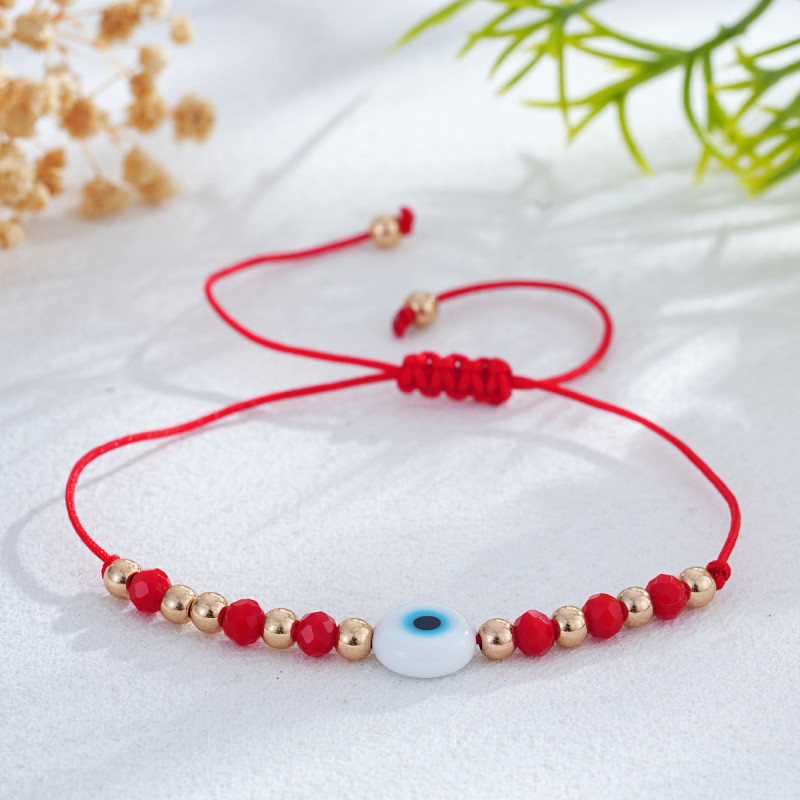 2025 Hot-Selling Devil's Eye Red Rope Bracelet European and American Cross-Border Lucky Bracelet Simple Versatile Jewelry Wholesale