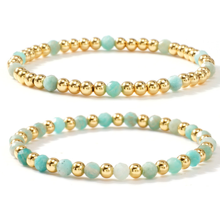 Natural Stone Beaded Bracelet for Women, Light Luxury Vintage Layered Set, 2025 New Ins Niche Design Versatile Bracelet