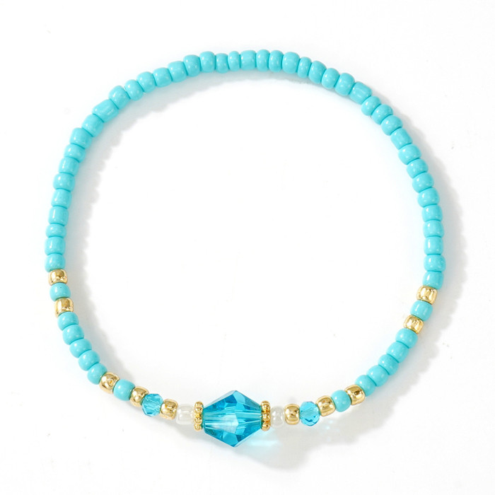 Original Design Blue Glass Crystal TOHO8 Bracelet Niche Quirky Shell Scallop Pearl White Bracelet
