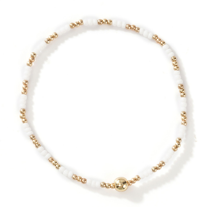 Fashion Girls Gold Beaded Stackable Friendship Bracelet Set Handmade Beaded Bracelet High-End Feel