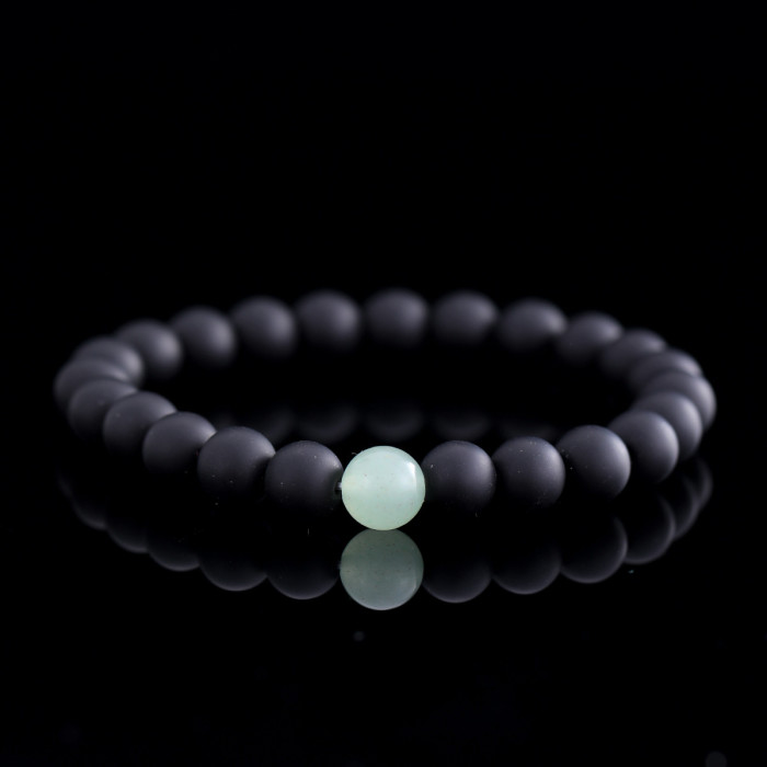 Cross-Border New Natural Stone Bracelet Men's Classic 8MM Tiger Eye Matte Bead Obsidian Bracelet